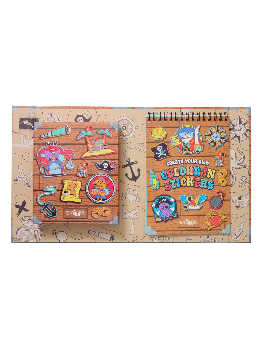 caja de actividades con libro de pegatinas para colorear