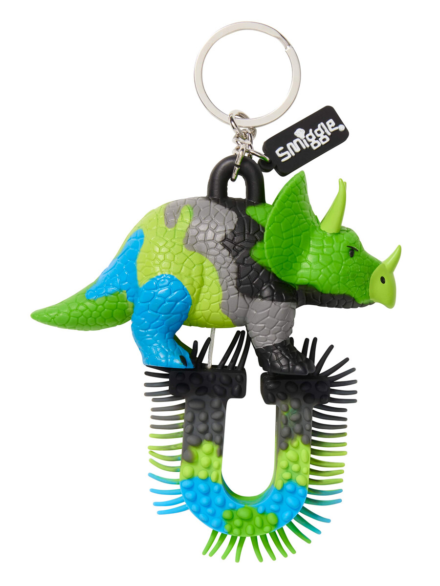 llavero con el alfabeto de dinosaurios