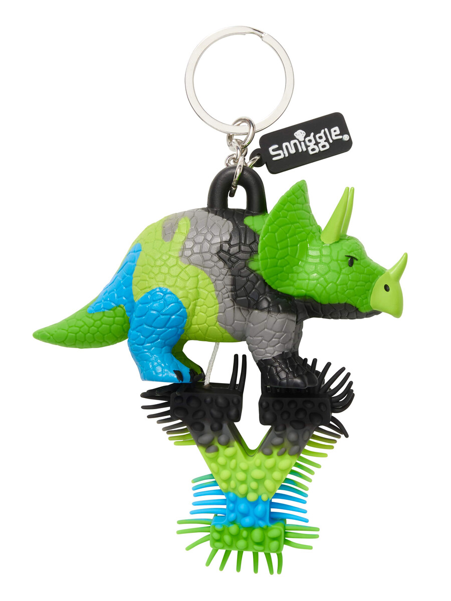 llavero con el alfabeto de dinosaurios