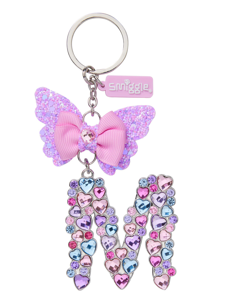 llavero con alfabeto de mariposa joya