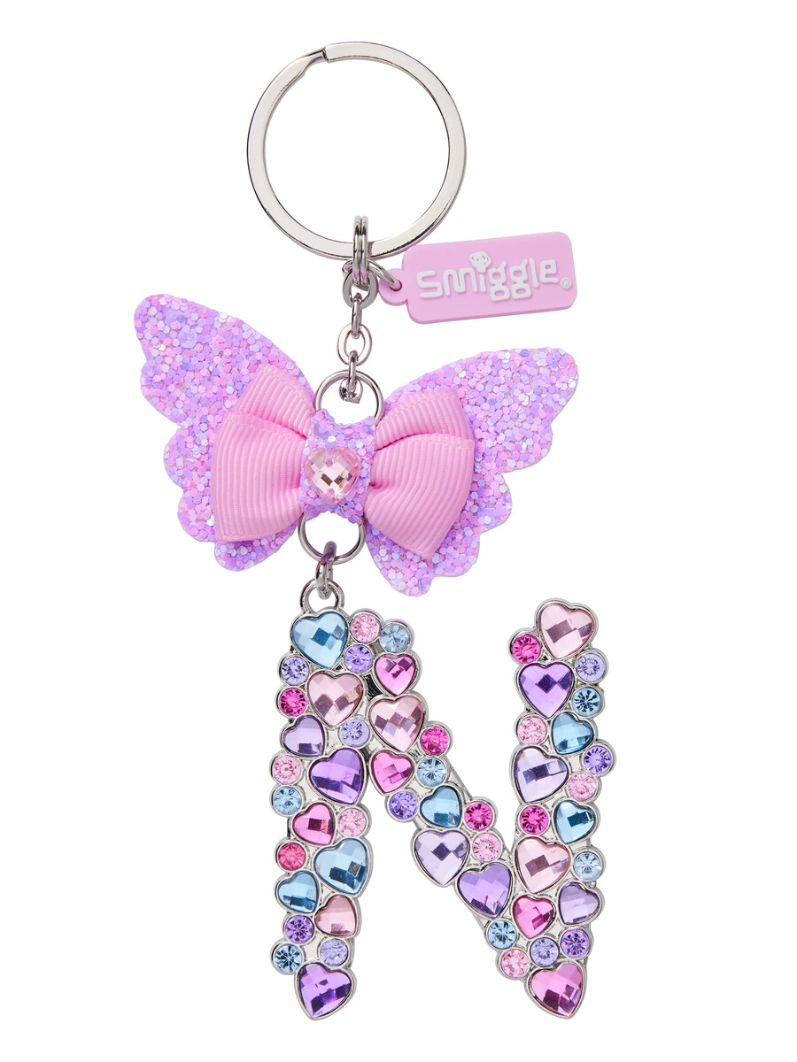 llavero con alfabeto de mariposa joya
