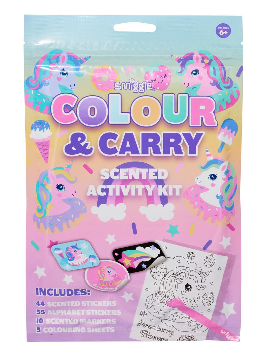 mini kit de actividades perfumadas para colorear y transportar