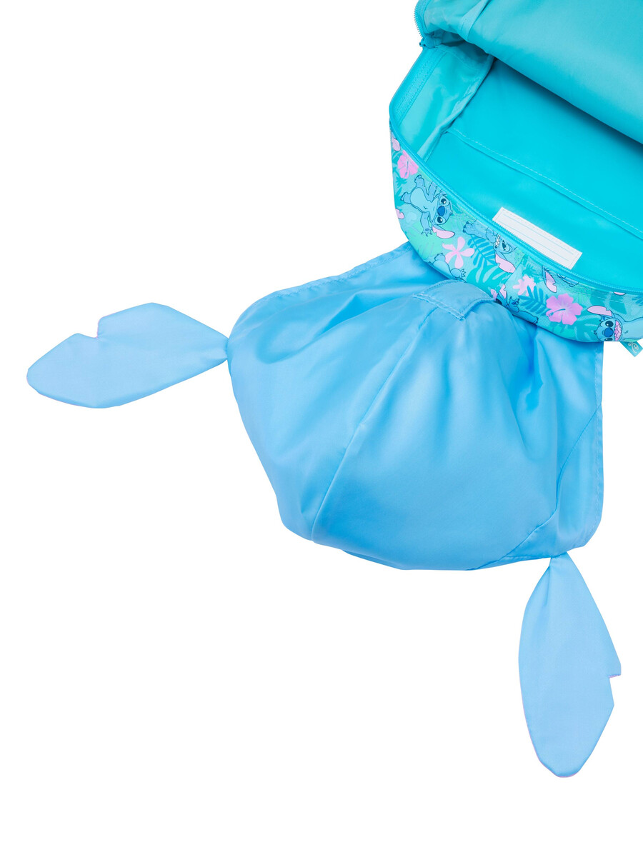 mochila con capucha stitch junior