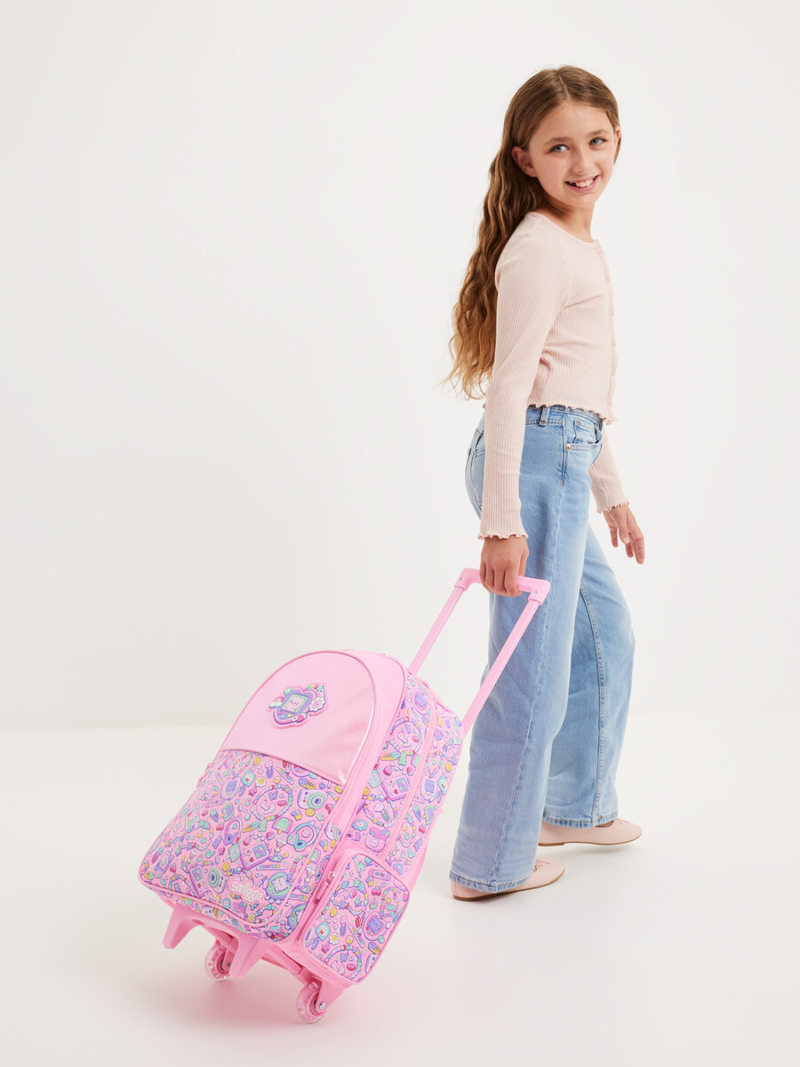 mochila con ruedas super charge y luces.
