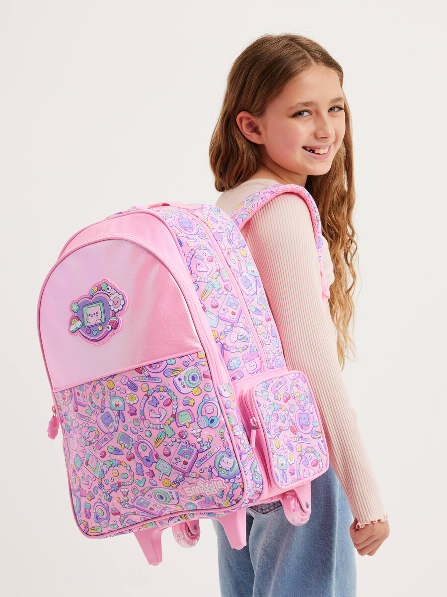 mochila con ruedas super charge y luces.