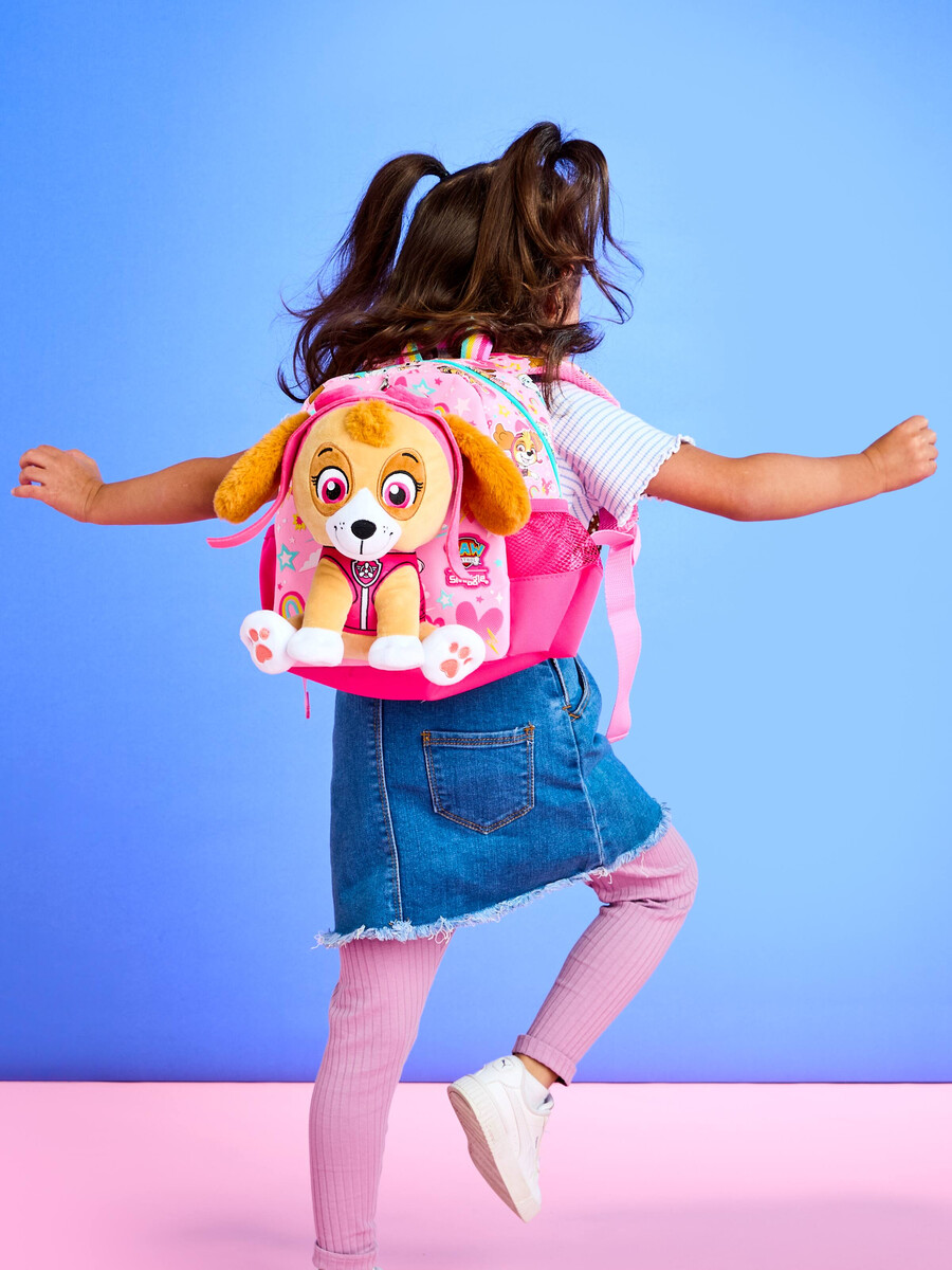 mochila diminuta de paw patrol con peluche desmontable