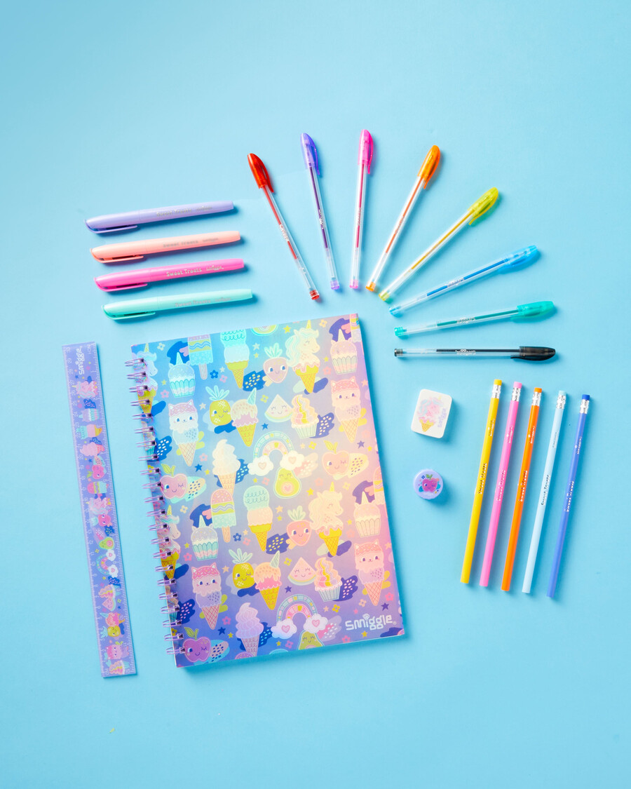 pack de regalo de artículos de papelería happy tales a4 essentials
