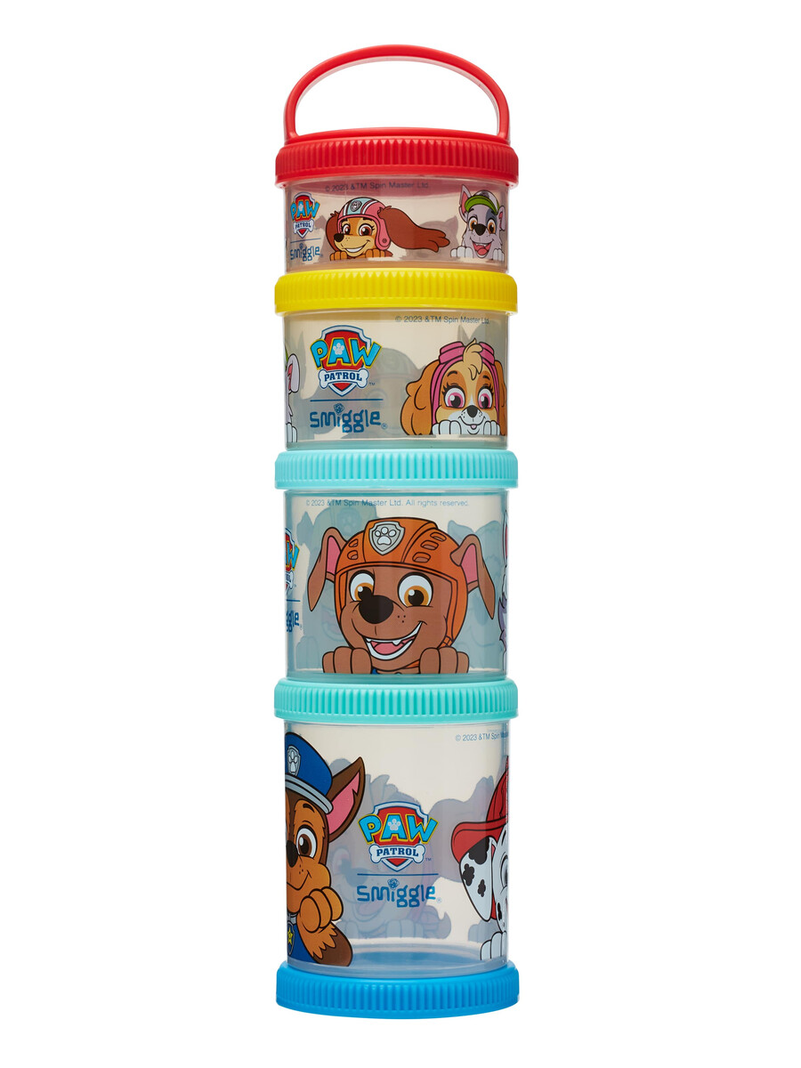 contenedores apilables y para snacks de paw patrol