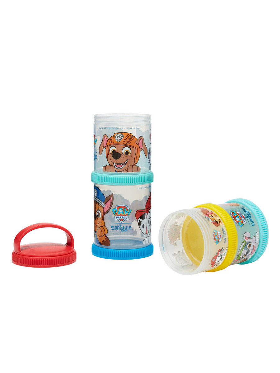 contenedores apilables y para snacks de paw patrol
