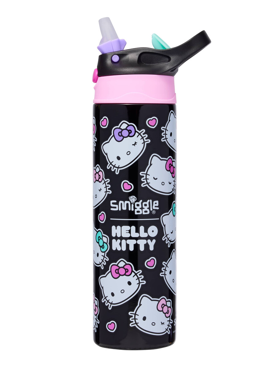 botella térmica hello kitty de acero inoxidable con tapa abatible de 520 ml