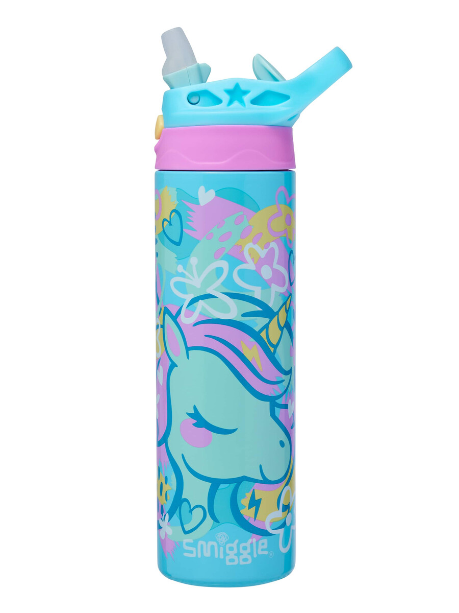 botella de acero inoxidable bright eyes con tapa abatible de 520 ml