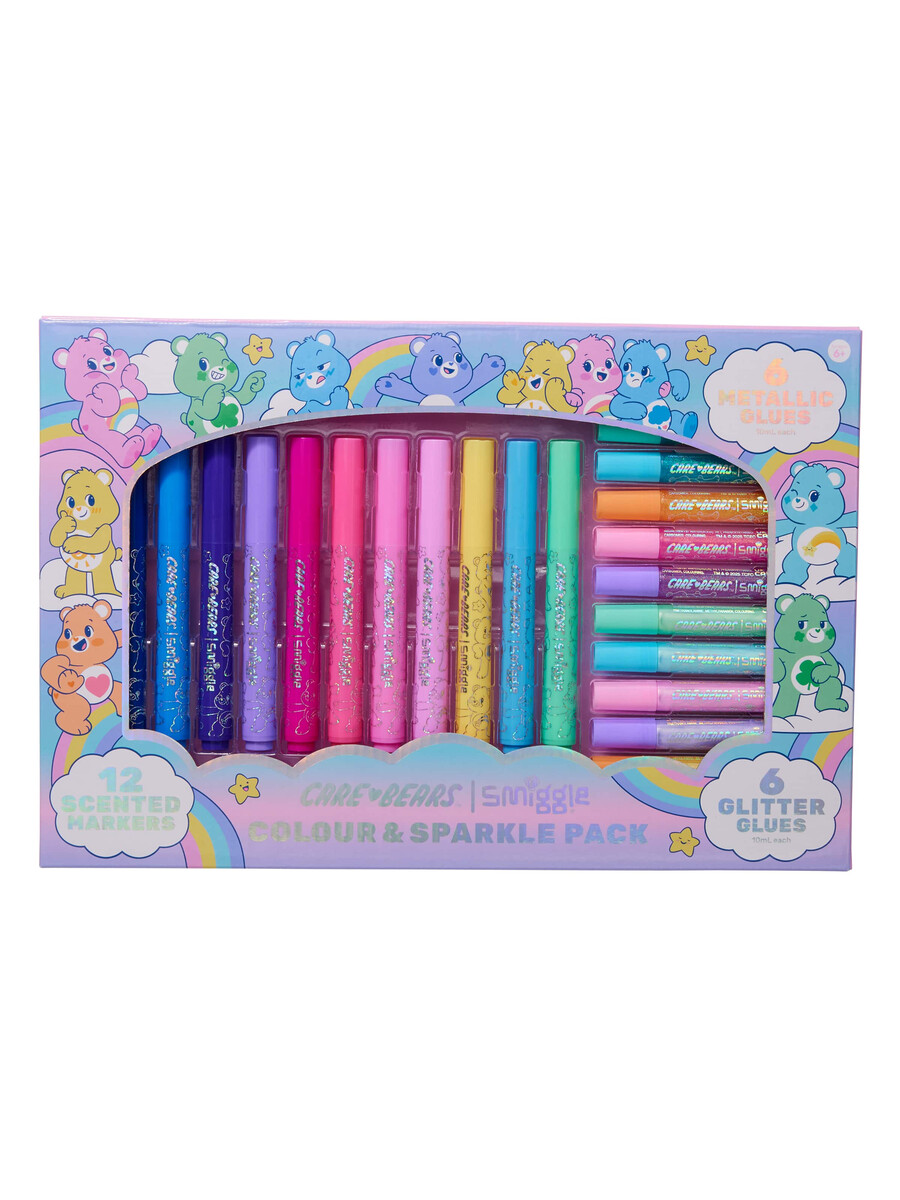 paquete de marcadores de colores y brillo de los ositos cariñositos