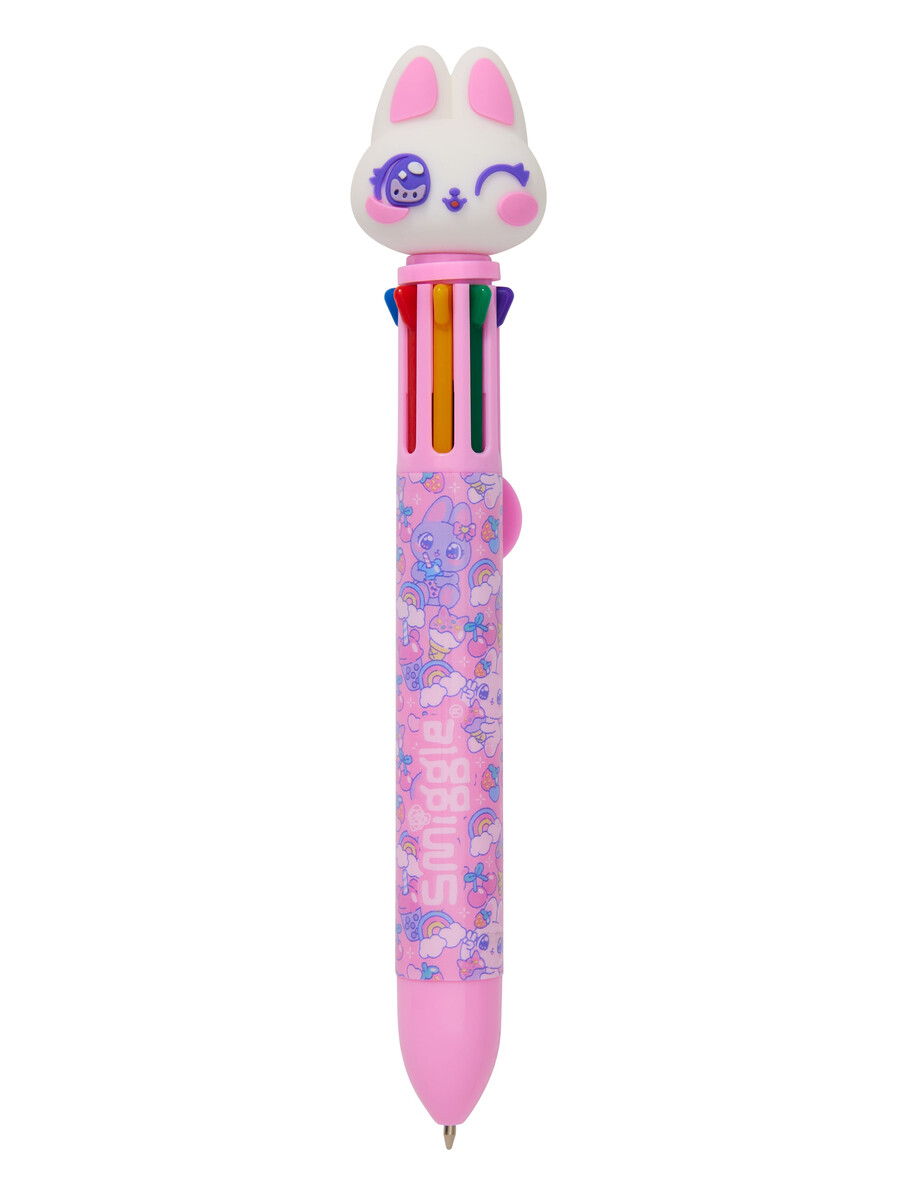 pluma arcoíris de ojos brillantes