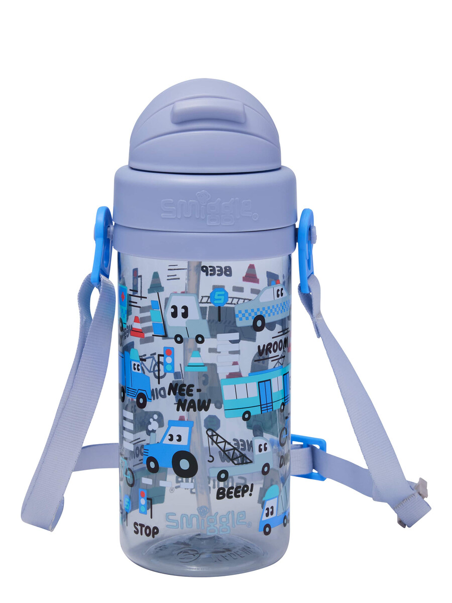 botella de plástico pequeña ready set go con correa 400 ml