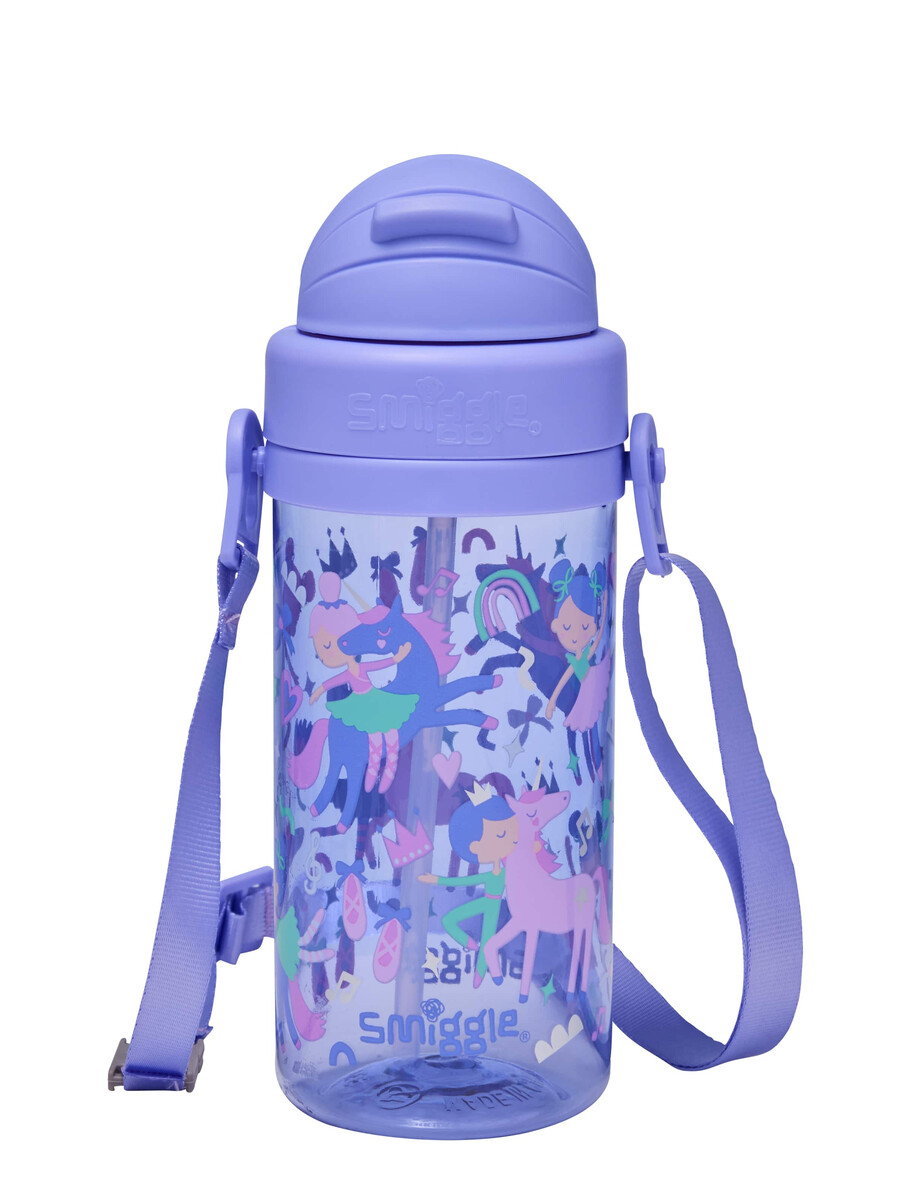 botella de plástico pequeña ready set go con correa 400 ml