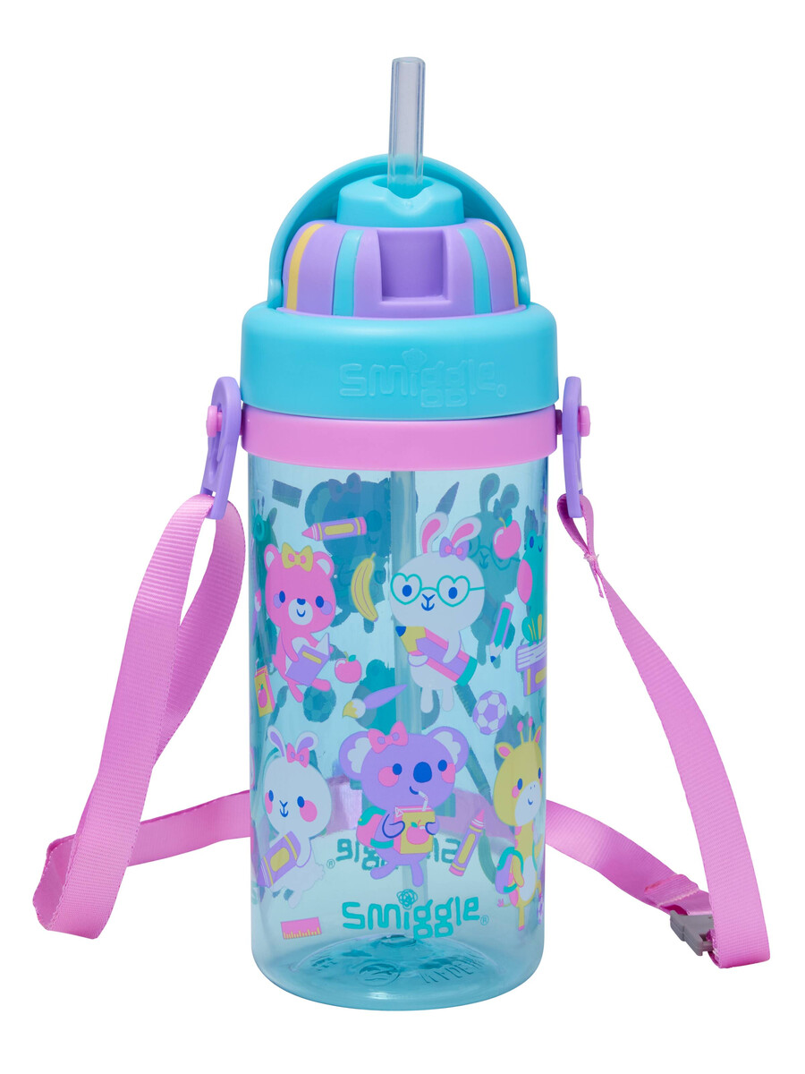 botella de plástico pequeña ready set go con correa 400 ml