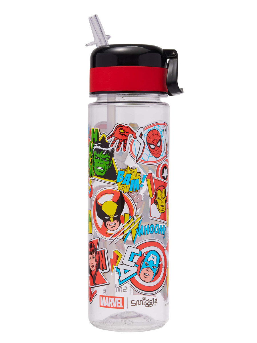 botella de plástico marvel con tapa abatible de 650 ml