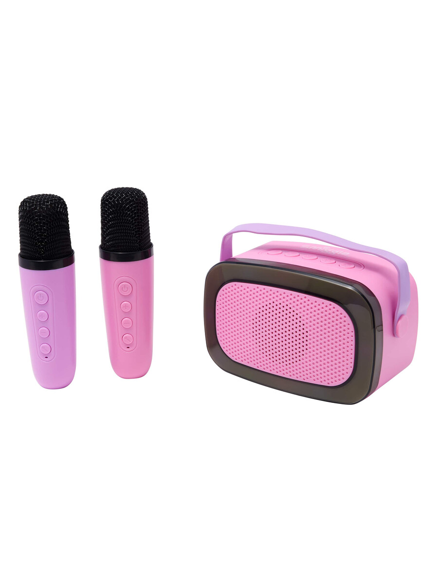 altavoz y micrófono de karaoke con luces