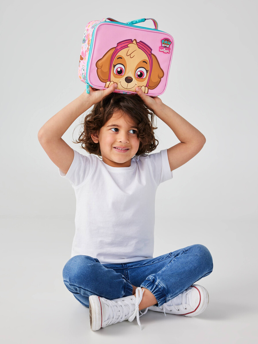 lonchera cuadrada pequeñita de paw patrol