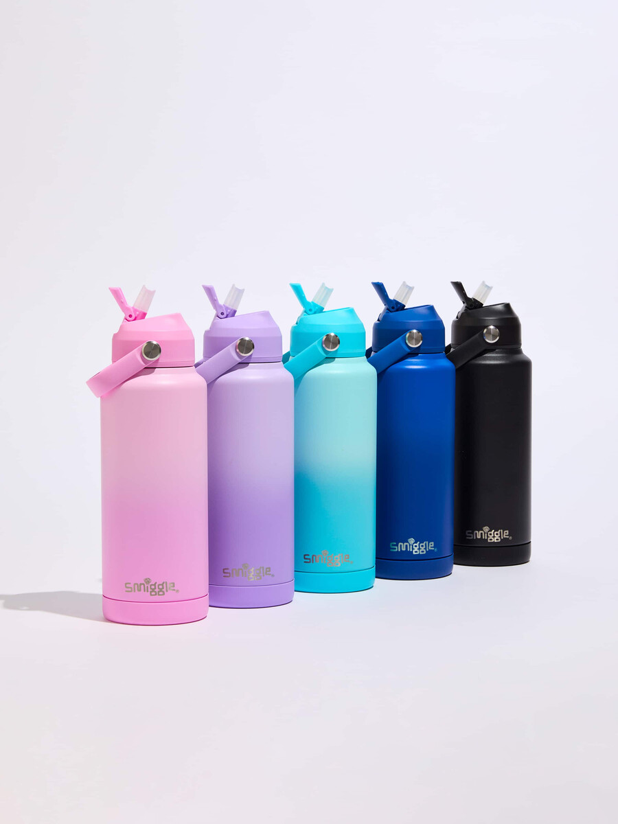 botella isotérmica de acero inoxidable con diseño ondulado 1 litro