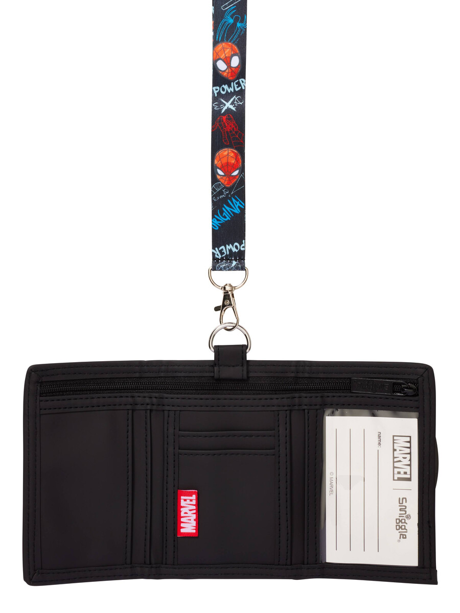 cartera con cordón de spider-man