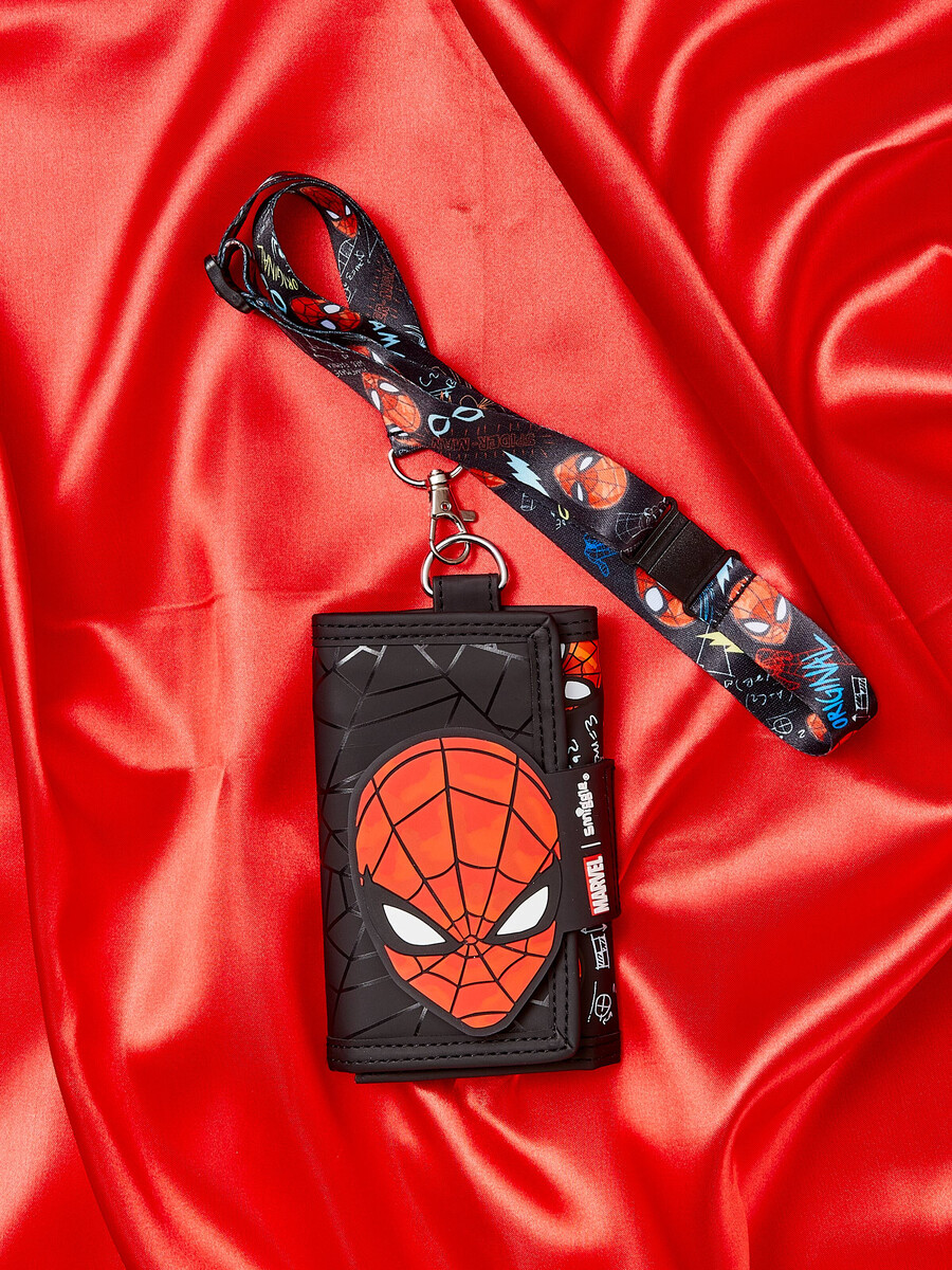 cartera con cordón de spider-man